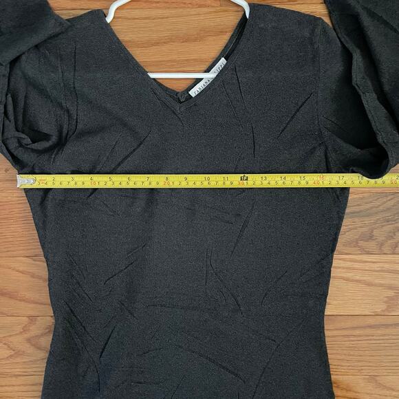 Fabiana Filippi Semi Sheer Sweater Womens 10 Dark Gray Italian Minimalist Luxury - Picture 6 of 7